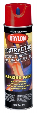 Picture of Krylon Division 7302 17 Oz APWA Red Solvent-Based Contractor Marking Spray Paint 