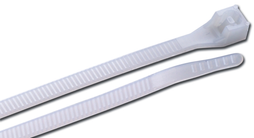 Cable Tie, 4 in, 8 in L, Natural, Nylon 6/6