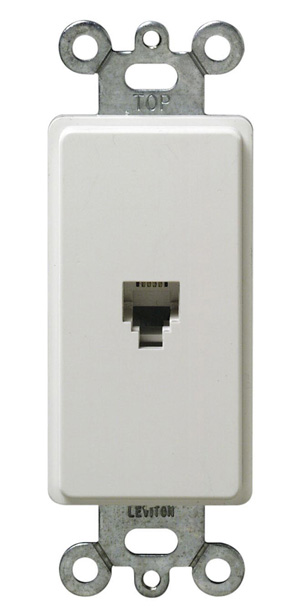 Leviton Mfg 022-40649-00W White Single Gang Decora Phone Jack