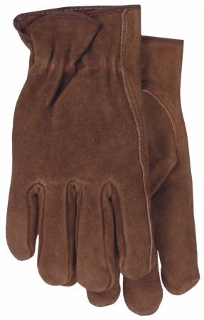 Medium Smoke Brown Unlined Split Leather Gloves