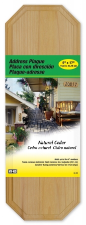 Picture of Hy-ko AK-300 6 in. X 17 in. Cedar Address Plaque - Pack of 3
