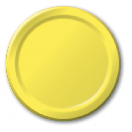8.75 in. School Bus Yellow Dinner Plates 24 Count