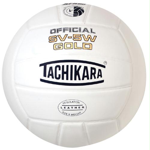 Picture of Olympia Sports BA284P Tachikara SV5W Gold Leather Volleyball - White
