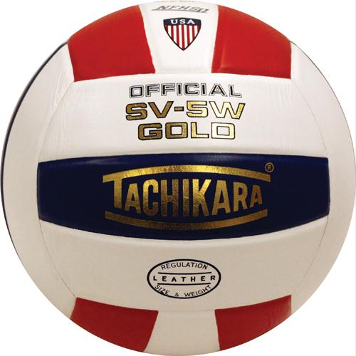 Picture of Olympia Sports BA290P Tachikara SV5W Gold Leather Volleyball - R/W/B