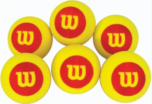Picture of Olympia Sports BA458P Wilson US Open Yellow &amp; Red Foam Balls (Pack of 6)