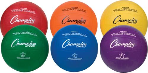Picture of Olympia Sports BA684P Champion Sports Colored Rubber Volleyballs - Set of 6