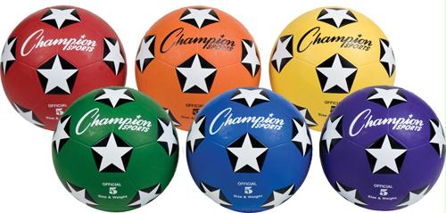 Picture of Champion Sports BA689P Champion Sports Colored Rubber Soccer Balls - Size 5 (Set of 6)