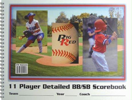 Picture of Olympia Sports BK031P Big Red Baseball/Softball Scorebooks - 12 Player