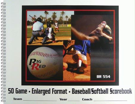 Picture of Olympia Sports BK051P Big Red Baseball/Softball Scorebook - Enlarged
