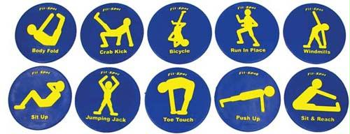 Picture of Olympia Sports GE100P Exercise Fitness Spots - 9 in. (Set of 10)