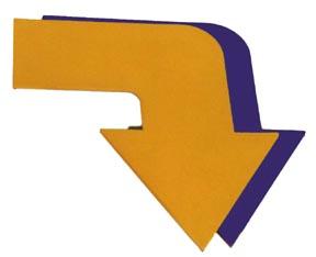Picture of Olympia Sports GE488P Jumbo Poly Arrow - Curved (Blue/Yellow)