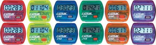 Picture of Olympia Sports TL237P Colored Step pedometers - Set of 12 (2 ea. Color)