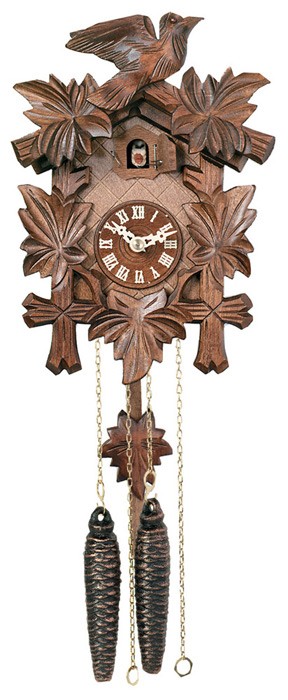 Picture of River City Cuckoo 11-09- One Day Hand-Carved Cuckoo Clock with Five Maple Leaves & One Bird