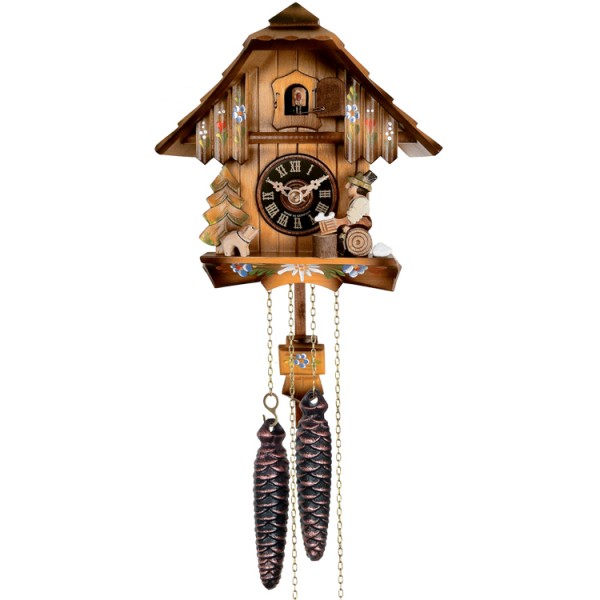 12-09P One Day Chalet Style Cuckoo Clock with Beer Drinker Raising His Mug