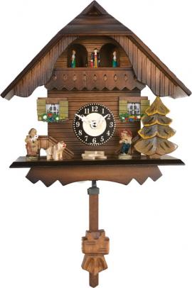 Picture of River City Cuckoo 83-07QPT Quartz Cuckoo Clock - Painted Chalet with Dancers - Wesminster Chime or Cuckoo Sound