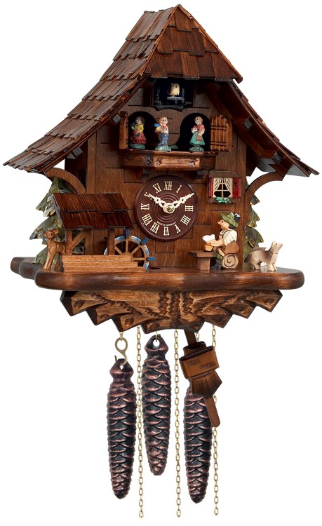 MD462-14 One Day Musical Beer Drinker Cuckoo Clock with Moving Waterwheel and Dancers
