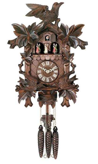 Picture of River City Cuckoo MD815-16 Eight Day Musical Cuckoo Clock with Dancers - Moving Birds Feed Bird Nest