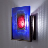 Picture of WPT Design FN1 - BZ - RWB NOne Incandescent Wall Sconce - Bronze-Red Window Blue