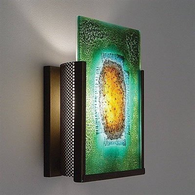 Picture of WPT Design FN1 - SS - GM Stainless Steel Wall Sconce Green Mesh