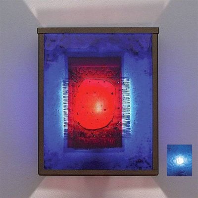 Picture of WPT Design FN2 - BZ - WPB - I NTwo Incandescent Wall Sconce - Bronze-Whirlpool Blue