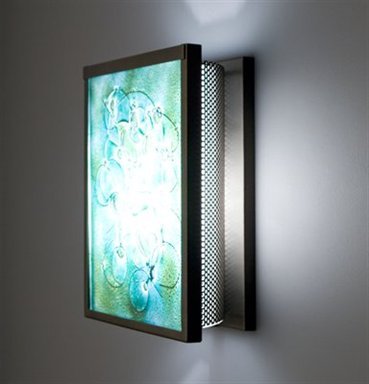 Picture of WPT Design FN2 - BZ - WG - F NTwo Fluorescent Wall Sconce - Bronze-Wired Green