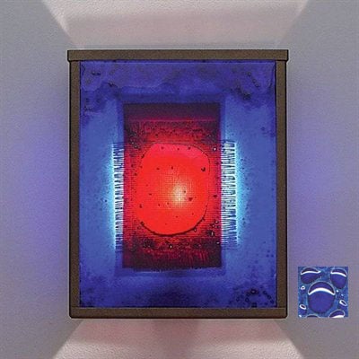 Picture of WPT Design FN2 - BZ - HMB - F NTwo Fluorescent Wall Sconce - Bronze-Half Moon Blue