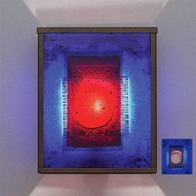 Picture of WPT Design FN2 - SV - RWB - I NTwo Incadescent Wall Sconce - Silver-Red Window Blue