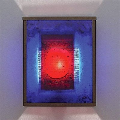 Picture of WPT Design FN2 - SV - RWB - F NTwo Fluorescent Wall Sconce - Silver-Red Window Blue