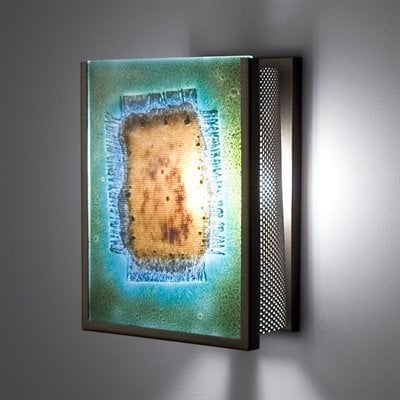 Picture of WPT Design FN2IO - SV - GM Two Indoor Incadescent Wall Sconce - Silver-Green Mesh