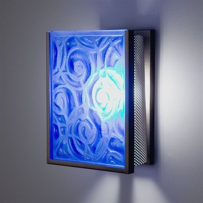 Picture of WPT Design FN2IO - SV - WPB Two Indoor Incadescent Wall Sconce - Silver-Whirlpool Blue