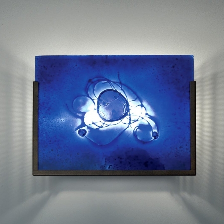 Picture of WPT Design FNWide - SV - WB 2 Light Wide Incadescent Wall Sconce - Silver-Wired Blue