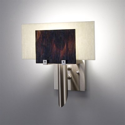 Picture of WPT Design Dessy1 - RB-FLSN Incadescent Wall Sconce - Flat Back Snow-Front Rootbeer