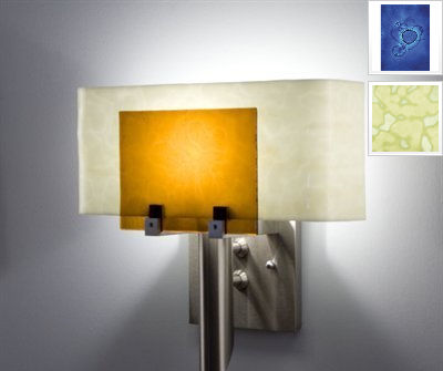 Picture of WPT Design Dessy1 - WB-FLSN Incadescent Wall Sconce - Flat Back Snow-Wired Blue