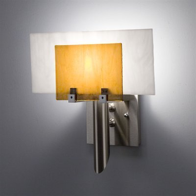 Picture of WPT Design Dessy1 - AM-FLWH Incadescent Wall Sconce - Flat Back White-Front Amber