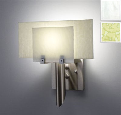 Picture of WPT Design Dessy1 - SN-FLWH Incadescent Wall Sconce - Flat Back White-Front Snow