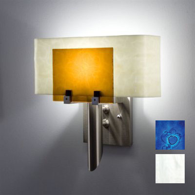 Picture of WPT Design Dessy1 - WB-FLWH Incadescent Wall Sconce - Flat Back White-Wired Blue