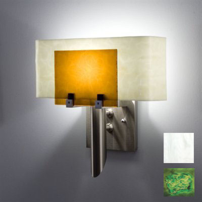 Picture of WPT Design Dessy1 - WG-FLWH Incadescent Wall Sconce - Flat Back White-Wired Green