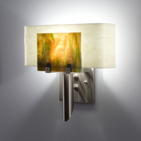 Picture of WPT Design Dessy1 - MD-CVSN Incadescent Wall Sconce - Curved Back Snow-Front Meadow