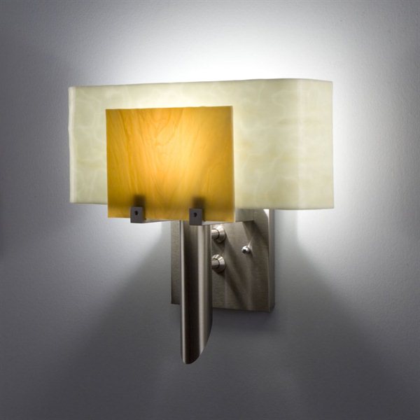 Picture of WPT Design Dessy1 - TF-CVSN Incadescent Wall Sconce - Curved Back Snow-Front Toffee