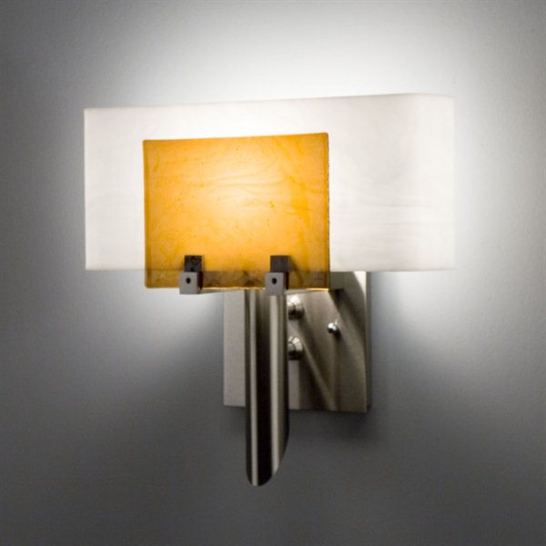 Picture of WPT Design Dessy1 - AM-CVWH Incadescent Wall Sconce - Curved Back White-Front Amber