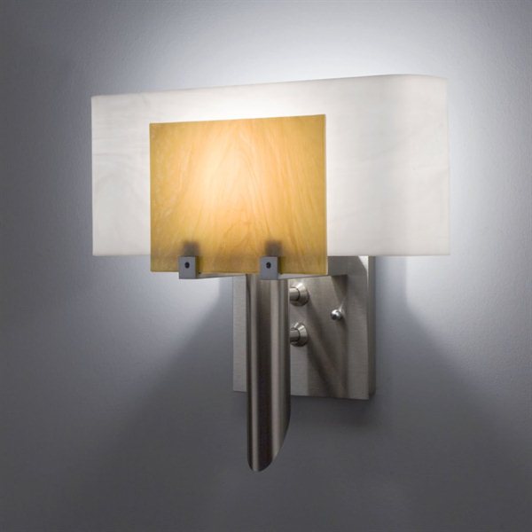 Picture of WPT Design Dessy1 - TF-CVWH Incadescent Wall Sconce - Curved Back White-Front Toffee