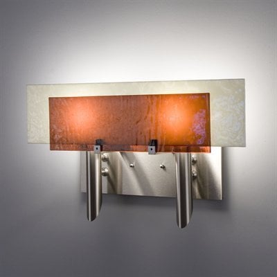 Picture of WPT Design Dessy2 - AM-FLSN Light Incadescent Wall Sconce - Flat Back Snow-Front Amber