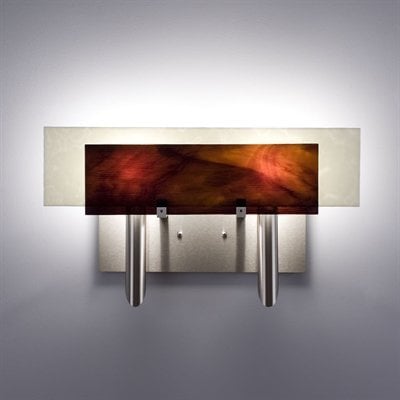 Picture of WPT Design Dessy2 - RB-FLSN Light Incadescent Wall Sconce - Flat Back Snow-Front Rootbeer