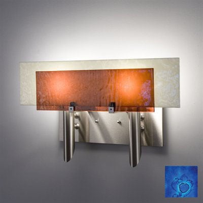 Picture of WPT Design Dessy2 - WB-FLSN Light Incadescent Wall Sconce - Flat Back Snow-Wired Blue