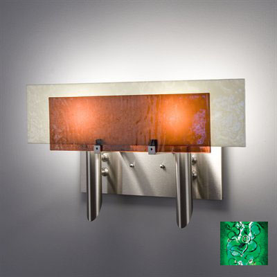 Picture of WPT Design Dessy2 - WG-FLSN Light Incadescent Wall Sconce - Flat Back Snow-Wired Green