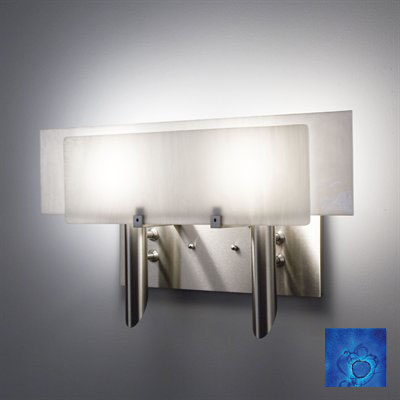 Picture of WPT Design Dessy2 - WB-FLWH Light Incadescent Wall Sconce - Flat Back White-Wired Blue