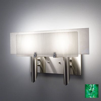 Picture of WPT Design Dessy2 - WG-FLWH Light Incadescent Wall Sconce - Flat Back White-Wired Green