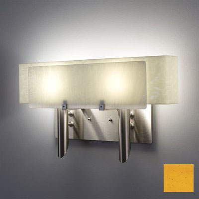 Picture of WPT Design Dessy2 - Am-CVSN Light Incadescent Wall Sconce - Curved Back Snow-Front Amber
