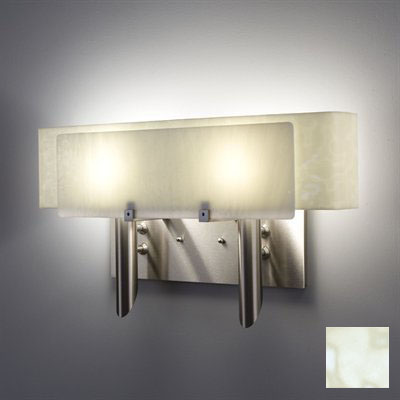 Picture of WPT Design Dessy2 - SN-CVSN Light Incadescent Wall Sconce - Curved Back Snow-Front Snow