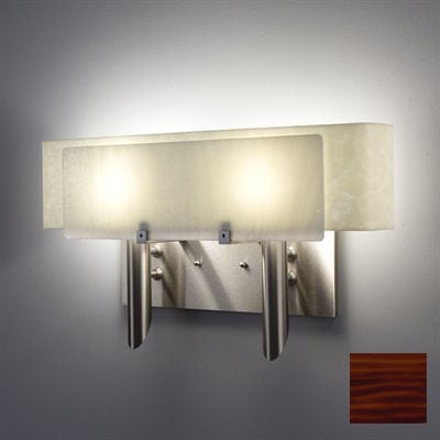 Picture of WPT Design Dessy2 - RB-CVSN Light Incadescent Wall Sconce - Curved Back Snow-Front Rootbeer